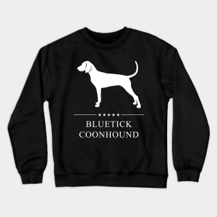 Bluetick Coonhound Dog White Silhouette Crewneck Sweatshirt